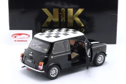 Mini Cooper RHD kariert schwarz / weiß 1:12 KK-Scale