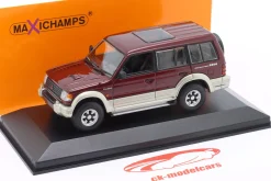 Mitsubishi Pajero LWB Baujahr 1991 dunkelrot metallic 1:43 Minichamps