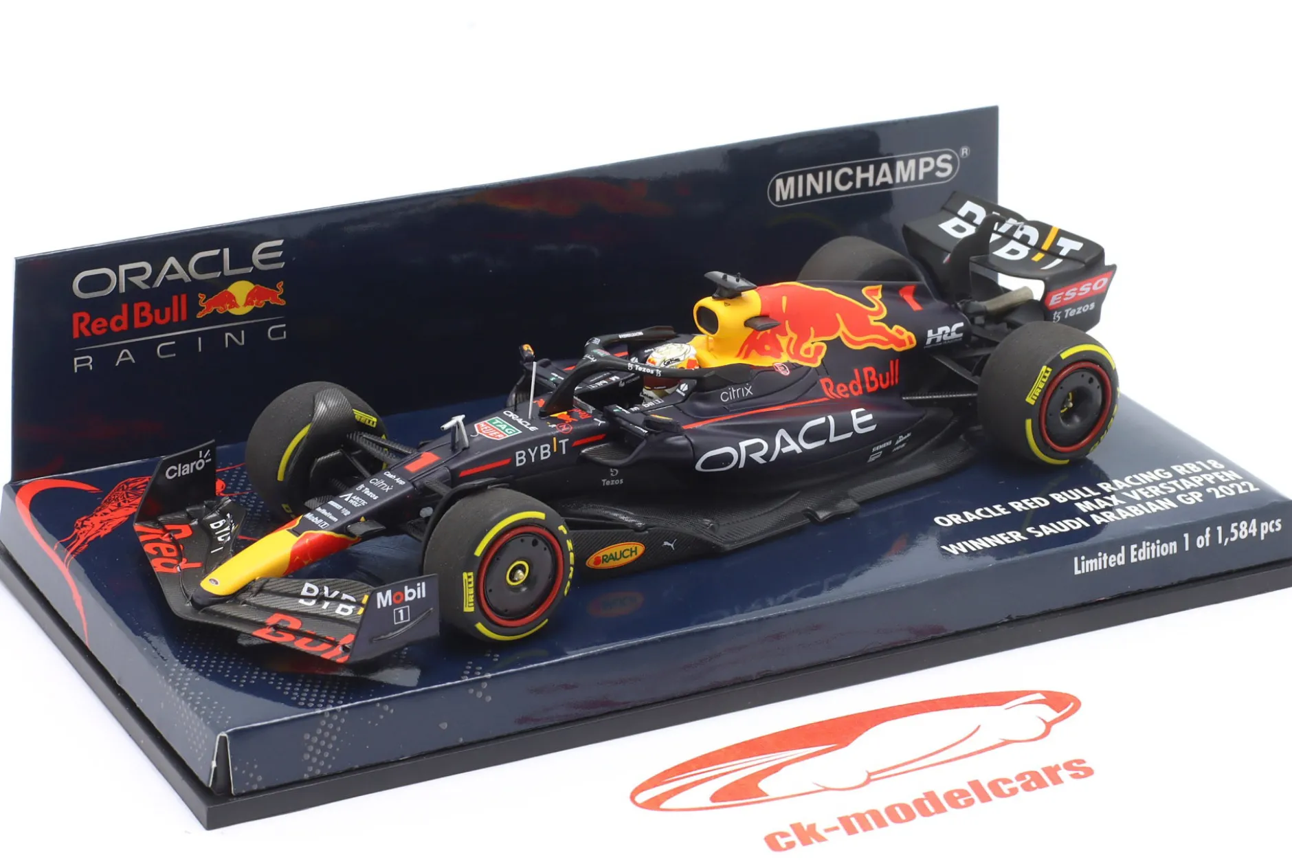 M. Verstappen Red Bull RB18 #1 Sieger Saudi Arabien GP Formel 1 Weltmeister 2022 1:43 Minichamps