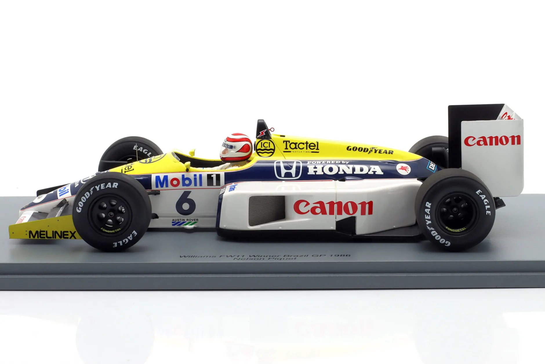 Nelson Piquet Williams FW11 #6 Sieger Brasilien GP Formel 1 1986 1:18 Spark