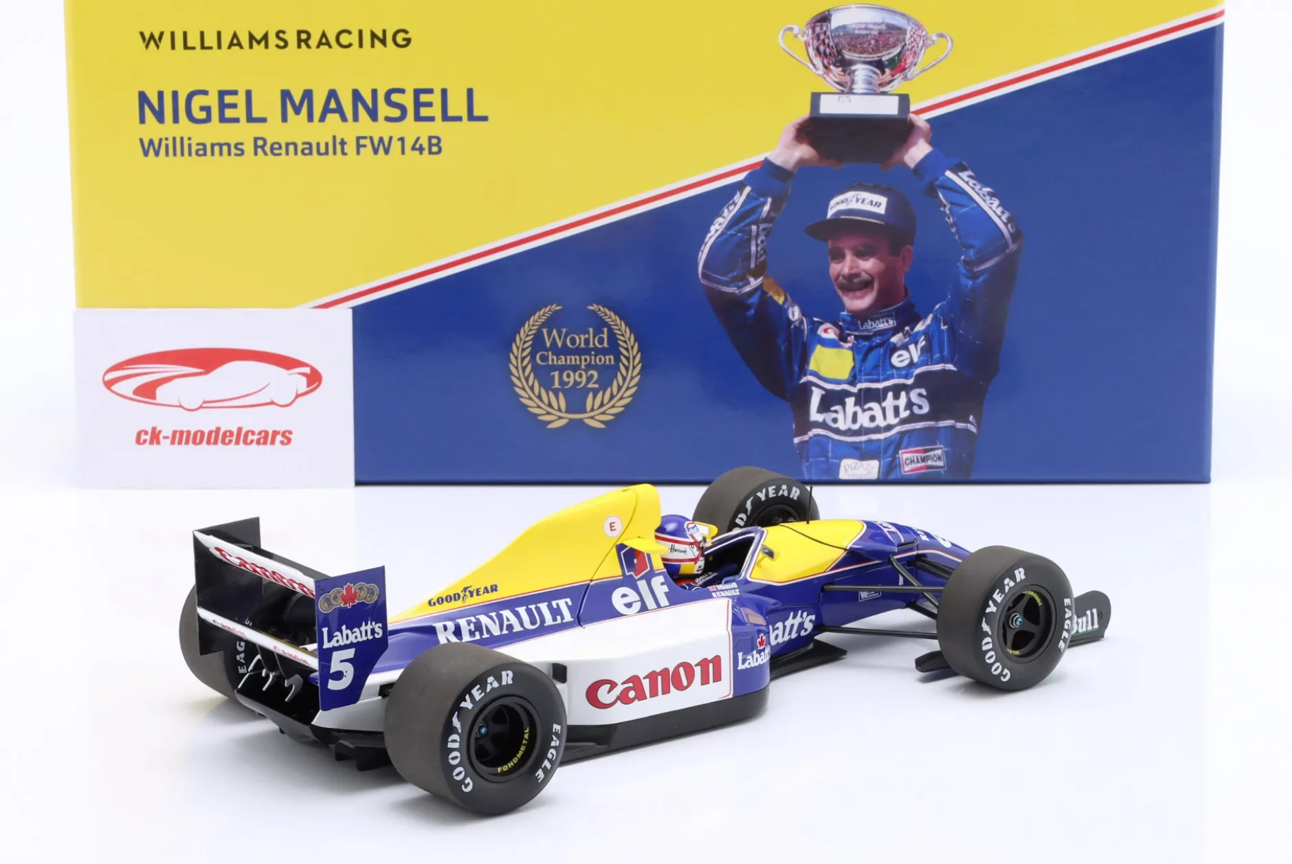 Nigel Mansell Williams FW14B #5 Formel 1 Weltmeister 1992 1:18 Minichamps
