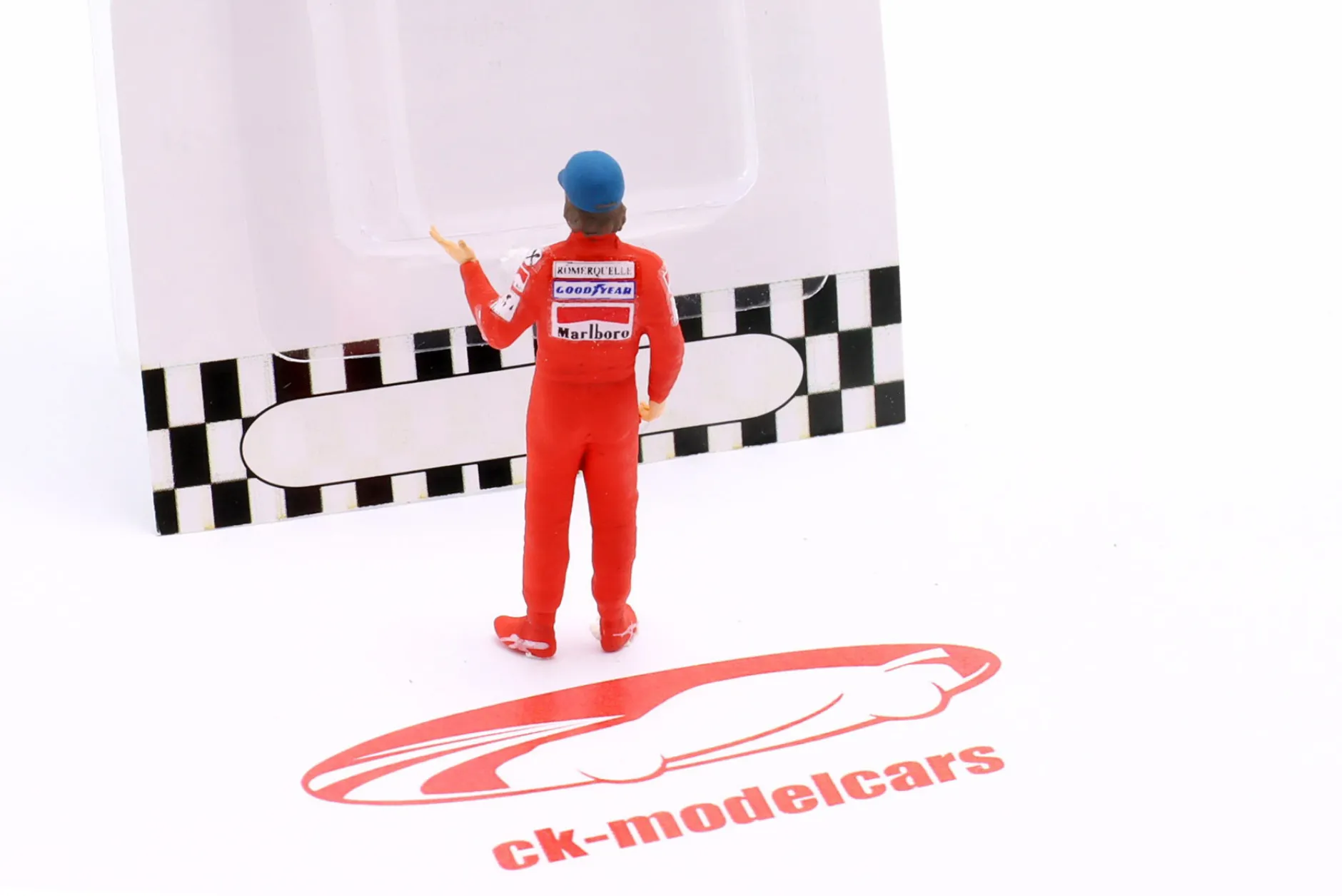 Niki Lauda Scuderia Ferrari Formel 1 Weltmeister 1977 Figur mit Cap 1:43 Cartrix