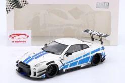 Nissan GT-R (R35) LBWK Body Kit 2.0 2024 weiß / blau 1:18 Solido