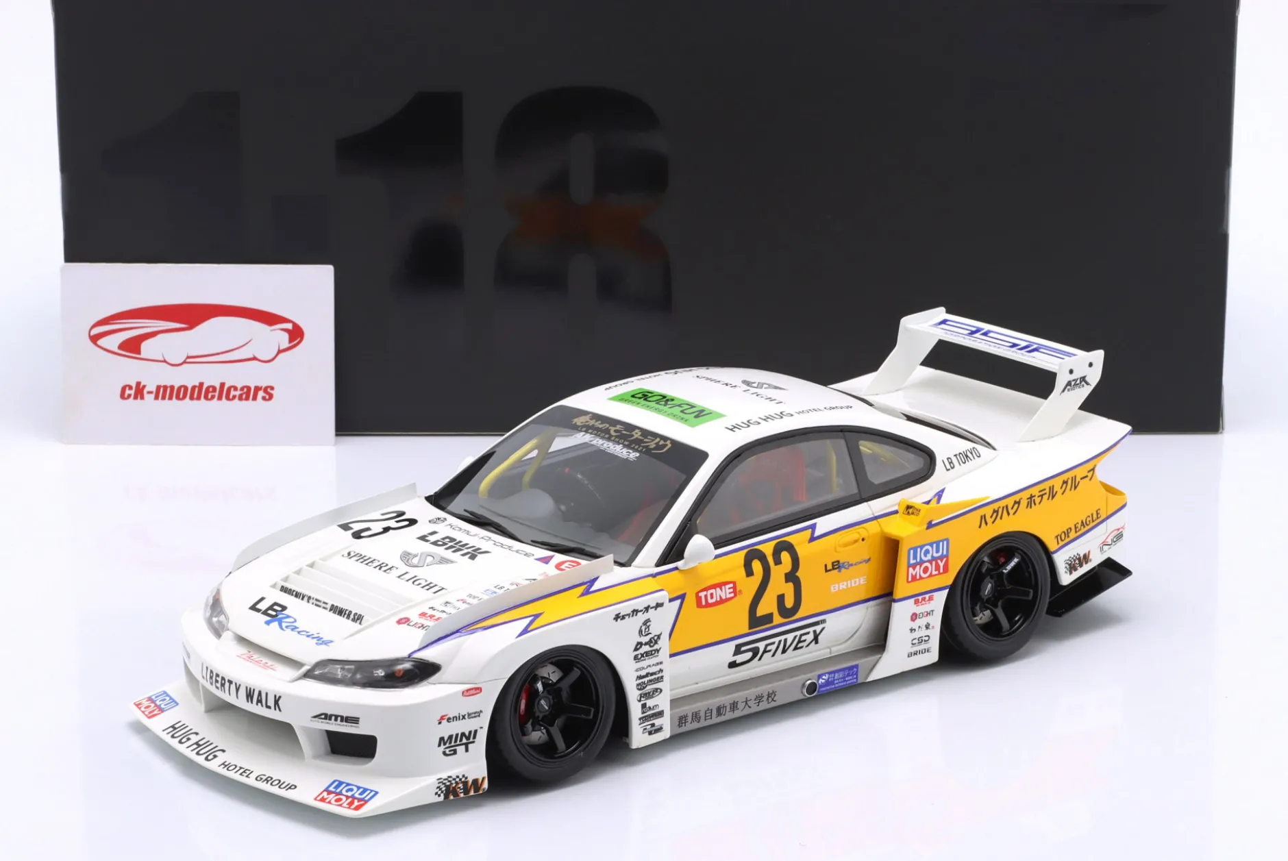 Nissan Silvia S15 LB Super Silhouette #23 Baujahr 2021 weiß 1:18 GT-Spirit