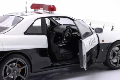 Nissan Skyline GT-R Polizei Japan Baujahr 1999 weiß 1:18 Solido