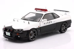 Nissan Skyline GT-R Polizei Japan Baujahr 1999 weiß 1:18 Solido