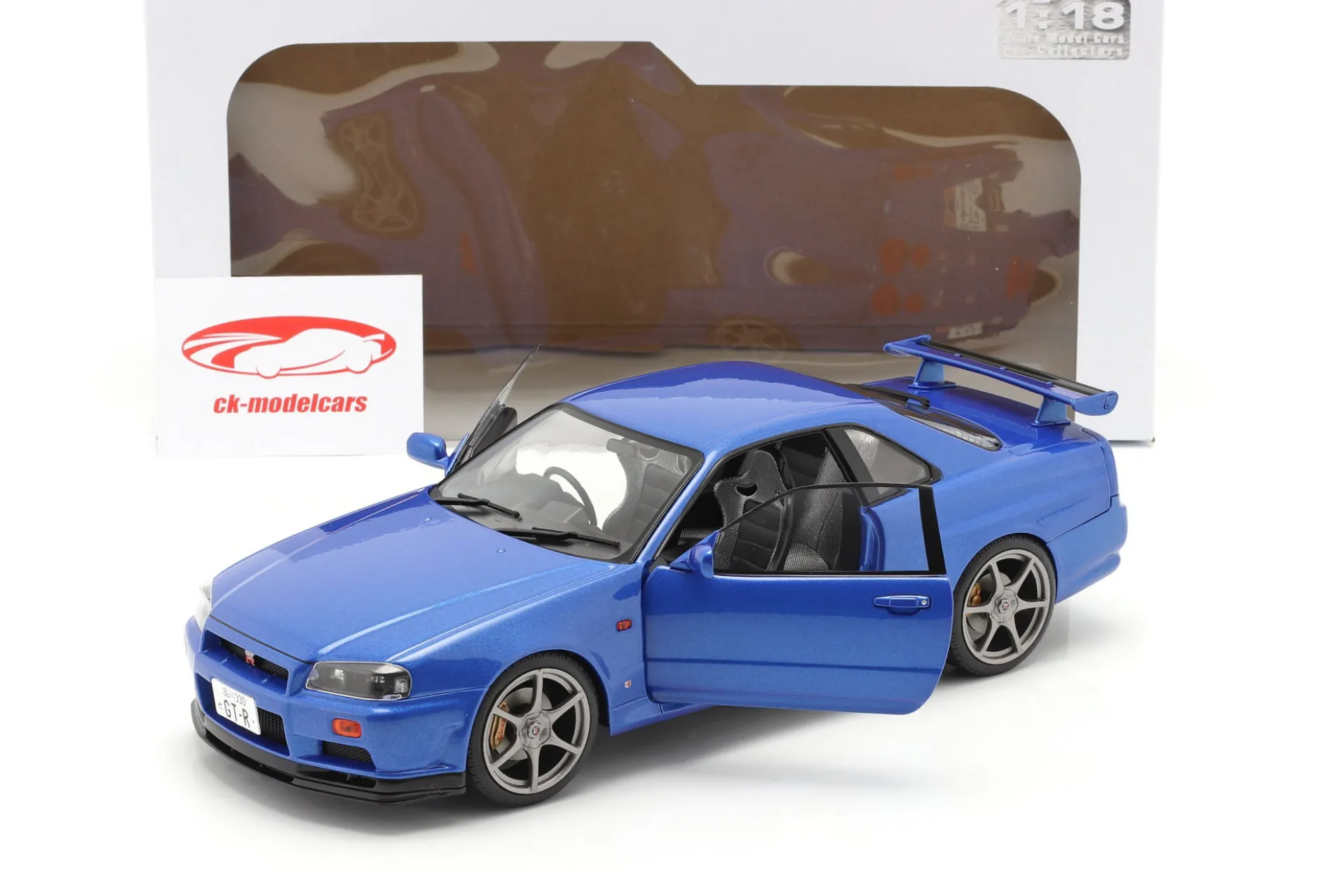Nissan Skyline GT-R (R34) Baujahr 1999 bayside blau 1:18 Solido