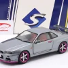 Nissan Skyline GT-R (R34) Baujahr 1999 silbergrau metallic / lila 1:18 Solido