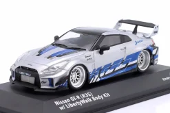Nissan Skyline GT-R (R34) Liberty Walk Body Kit 2020 silber / blau 1:43 Solido