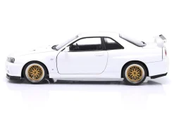 Nissan Skyline GT-R (R34) V-Spec II BBS-Felgen 2001 weiß 1:12 KK-Scale