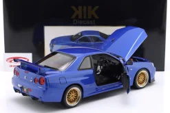 Nissan Skyline GT-R (R34) V-Spec II BBS-Felgen 2001 blau metallic 1:12 KK-Scale