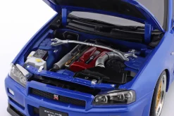 Nissan Skyline GT-R (R34) V-Spec II BBS-Felgen 2001 blau metallic 1:12 KK-Scale