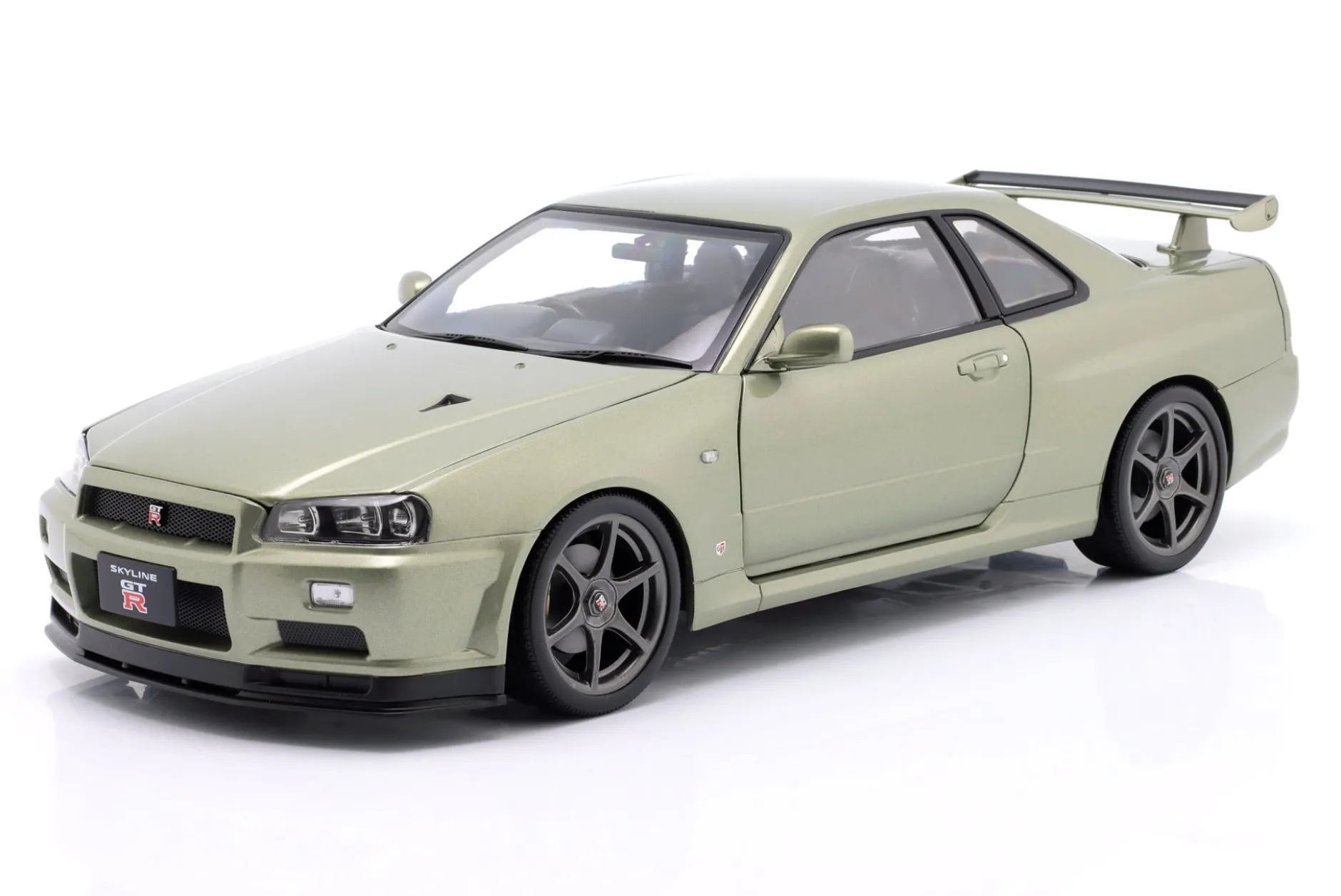 Nissan Skyline GT-R (R34) V-Spec Nür OEM-Felgen 2001 hellgrün metallic 1:12 KK-Scale