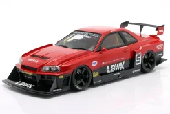 Nissan Skyline R34 GT-R LBWK Super Silhouette 2020 rot / schwarz 1:18 GT-Spirit