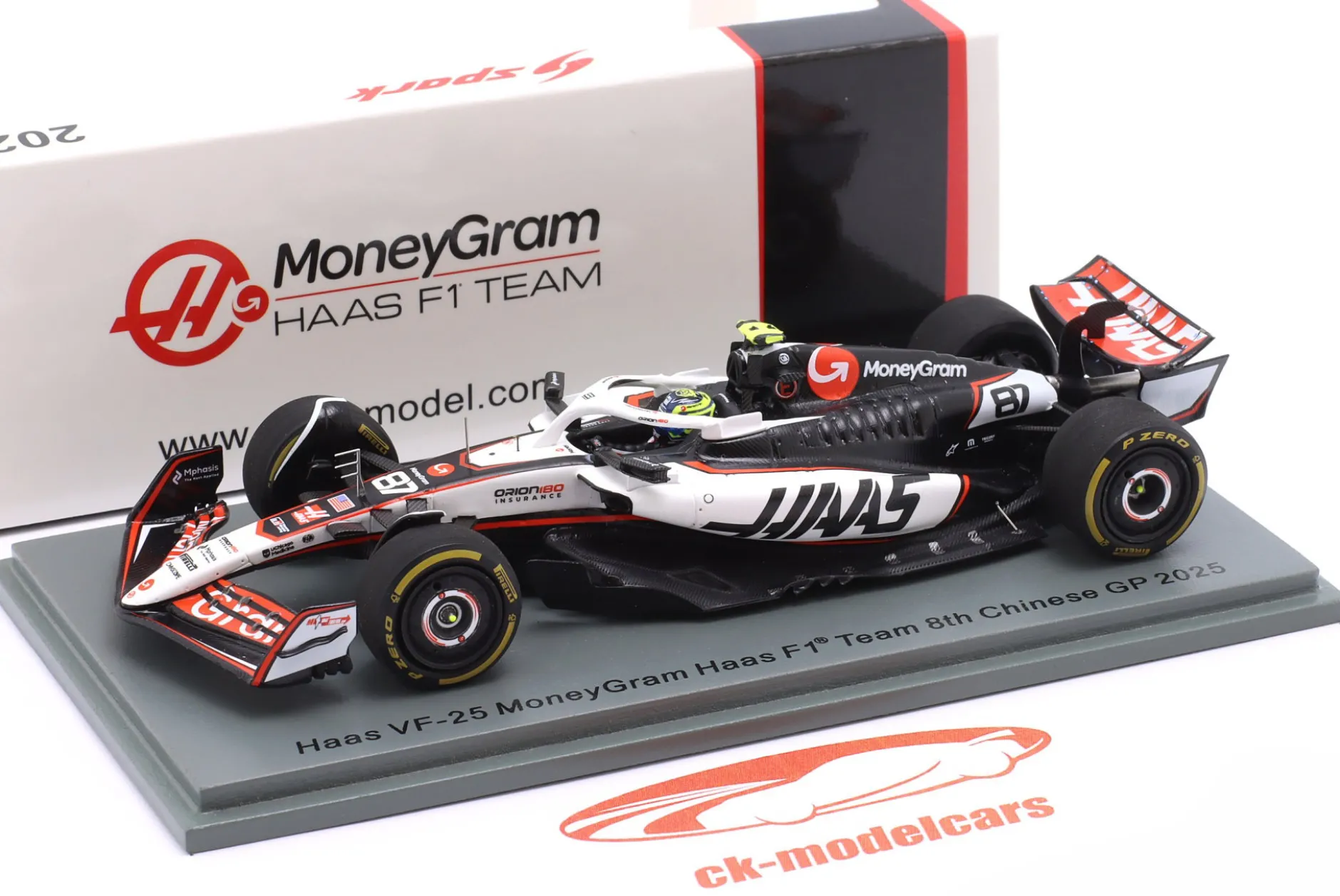 Oliver Bearman Haas VF-25 #87 8th China GP Formel 1 2025 1:43 Spark