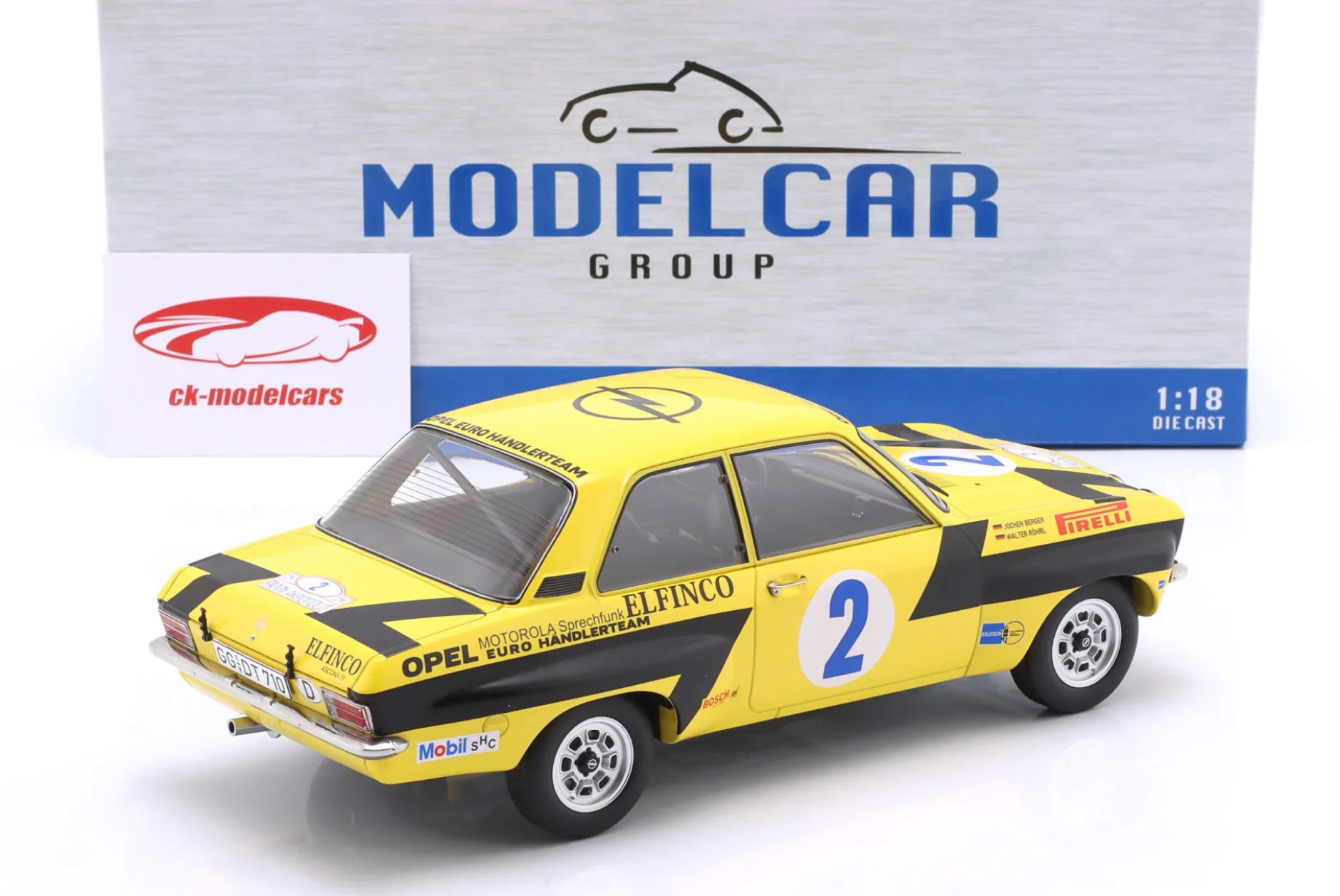 Opel Ascona 1.9 SR #2 Sieger Rallye Akropolis 1975 Röhrl, Berger 1:18 ModelCar Group