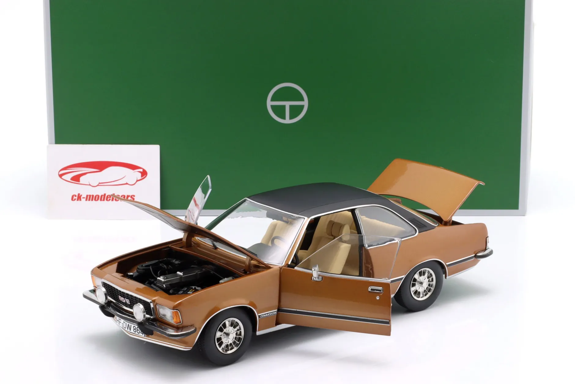 Opel Commodore B GS/E Coupé Baujahr 1975 goldbraun metallic 1:18 TOURING