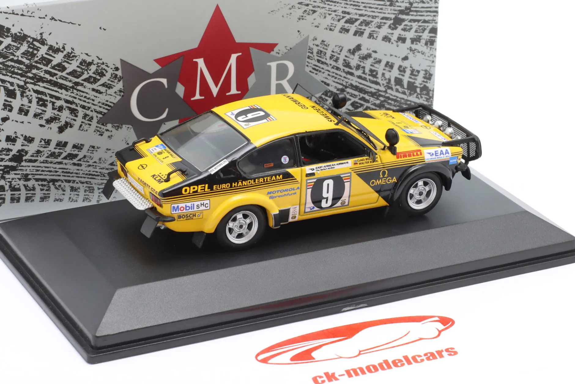 Opel Kadett C Coupe #9 Safari Rallye 1976 Röhrl, Billstam 1:43 CMR