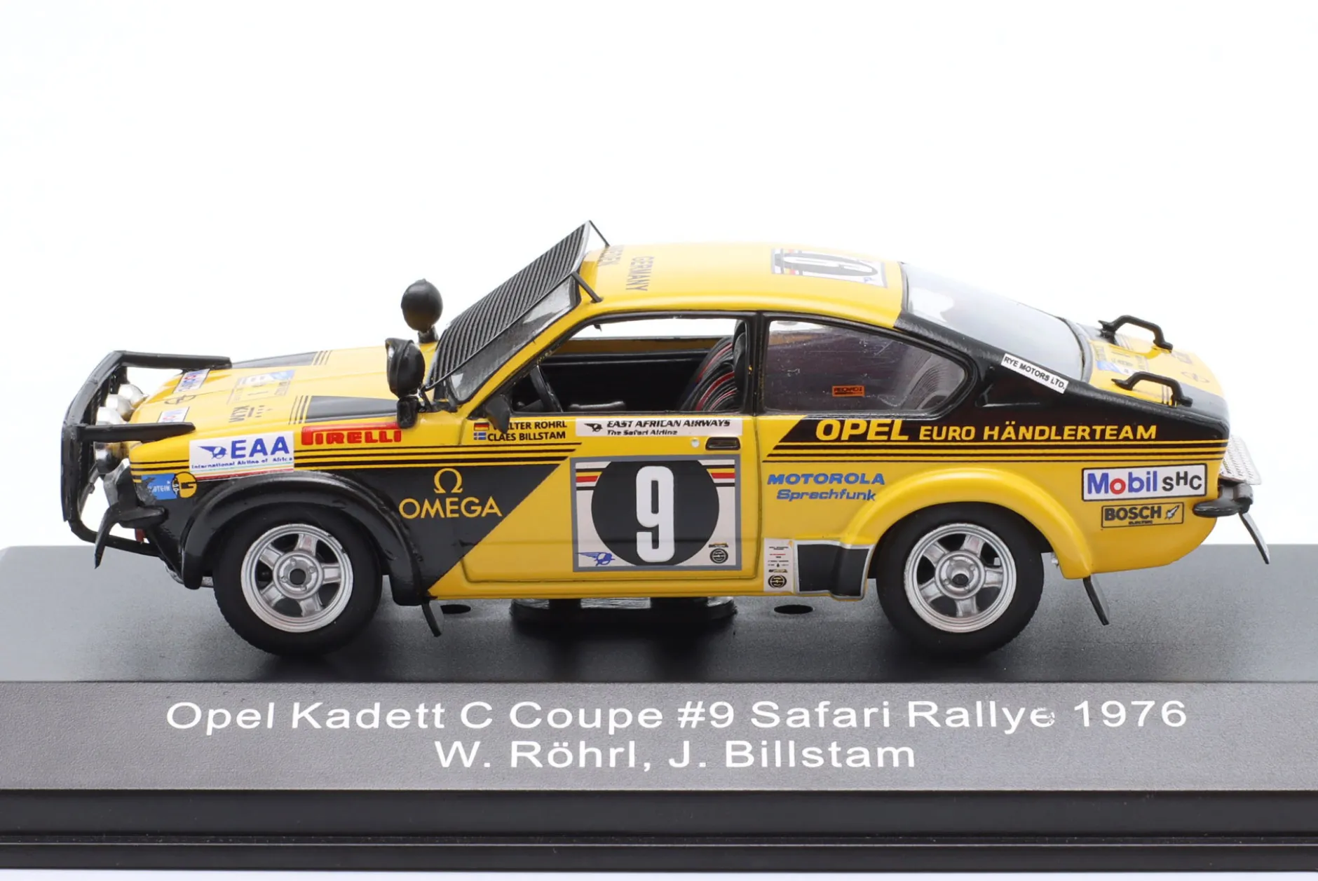 Opel Kadett C Coupe #9 Safari Rallye 1976 Röhrl, Billstam 1:43 CMR