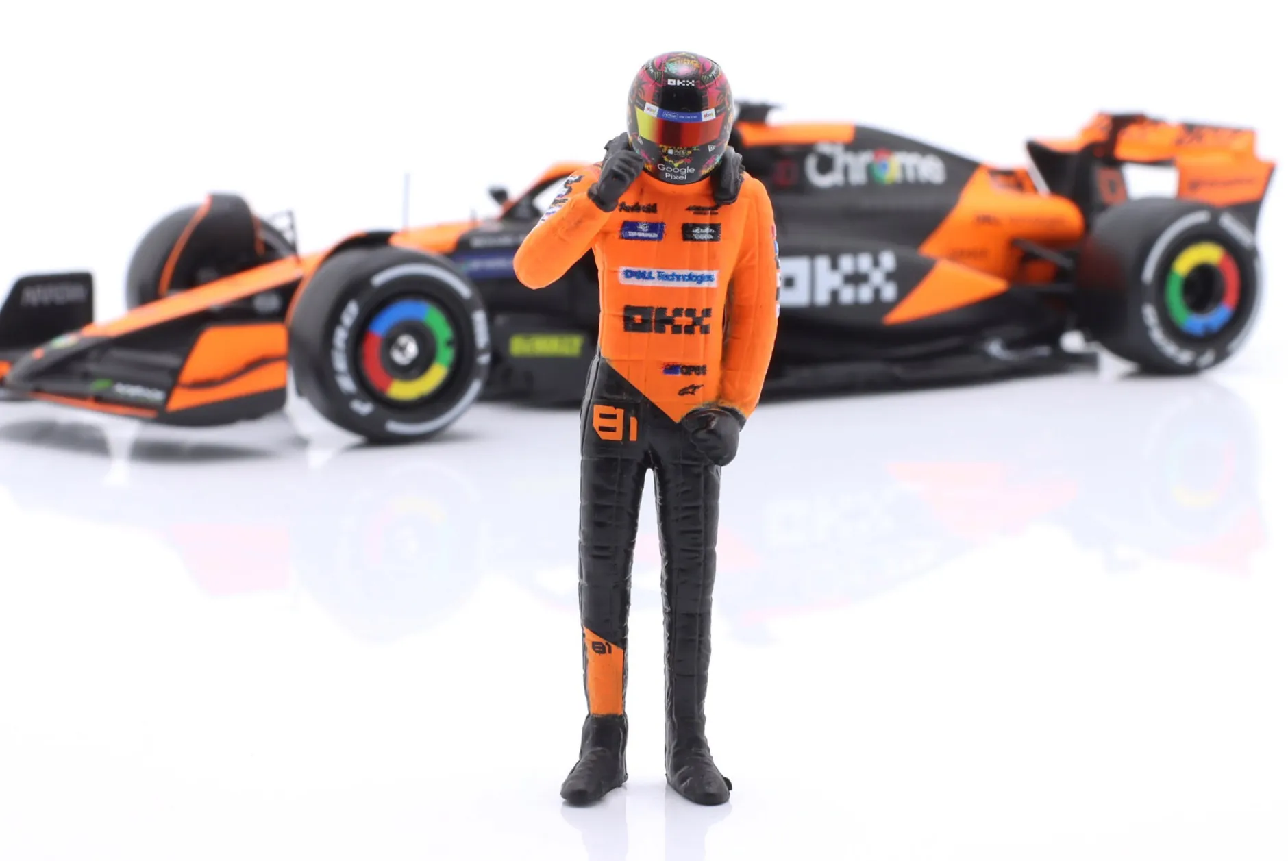 O. Piastri McLaren MCL38 #81 Miami GP Formel 1 2024 mit Figur 1:24 Bburago