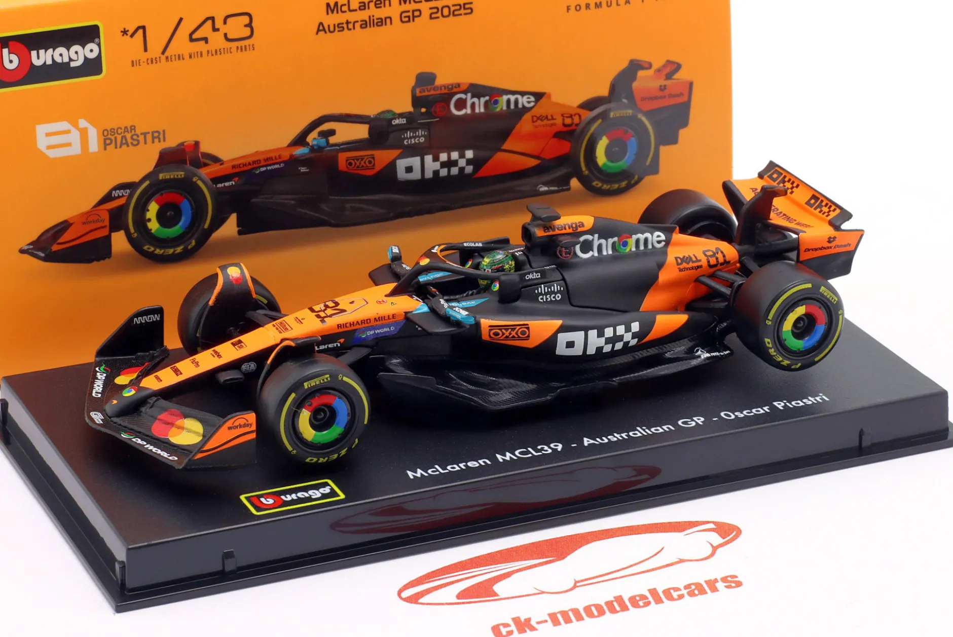 Oscar Piastri McLaren MCL39 #81 Australien GP Formel 1 2025 1:43 Bburago