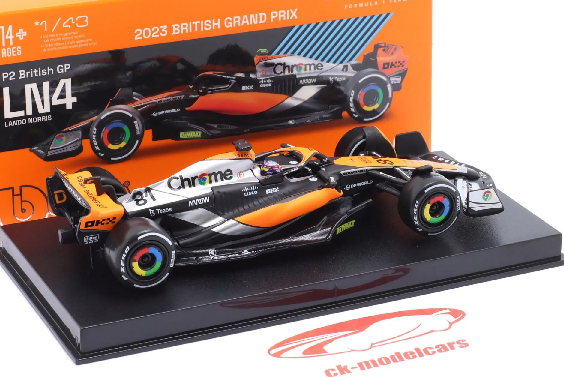 Oscar Piastri McLaren MCL60 #81 British GP Formel 1 2023 1:43 Bburago