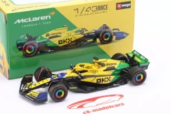 Oscar Piastri McLaren MCL38 #81 2nd Monaco GP Formel 1 2024 1:43 Bburago