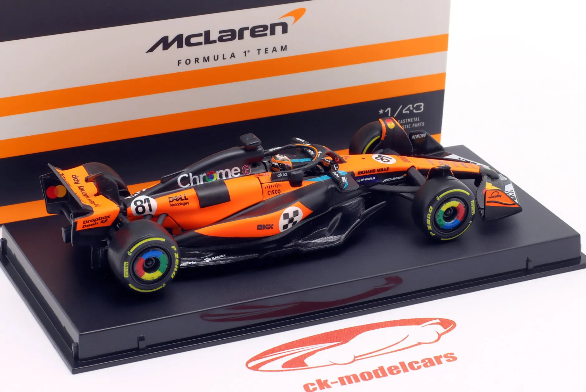 Oscar Piastri McLaren MCL39 #81 3rd Monaco GP Formel 1 2025 1:43 BBurago
