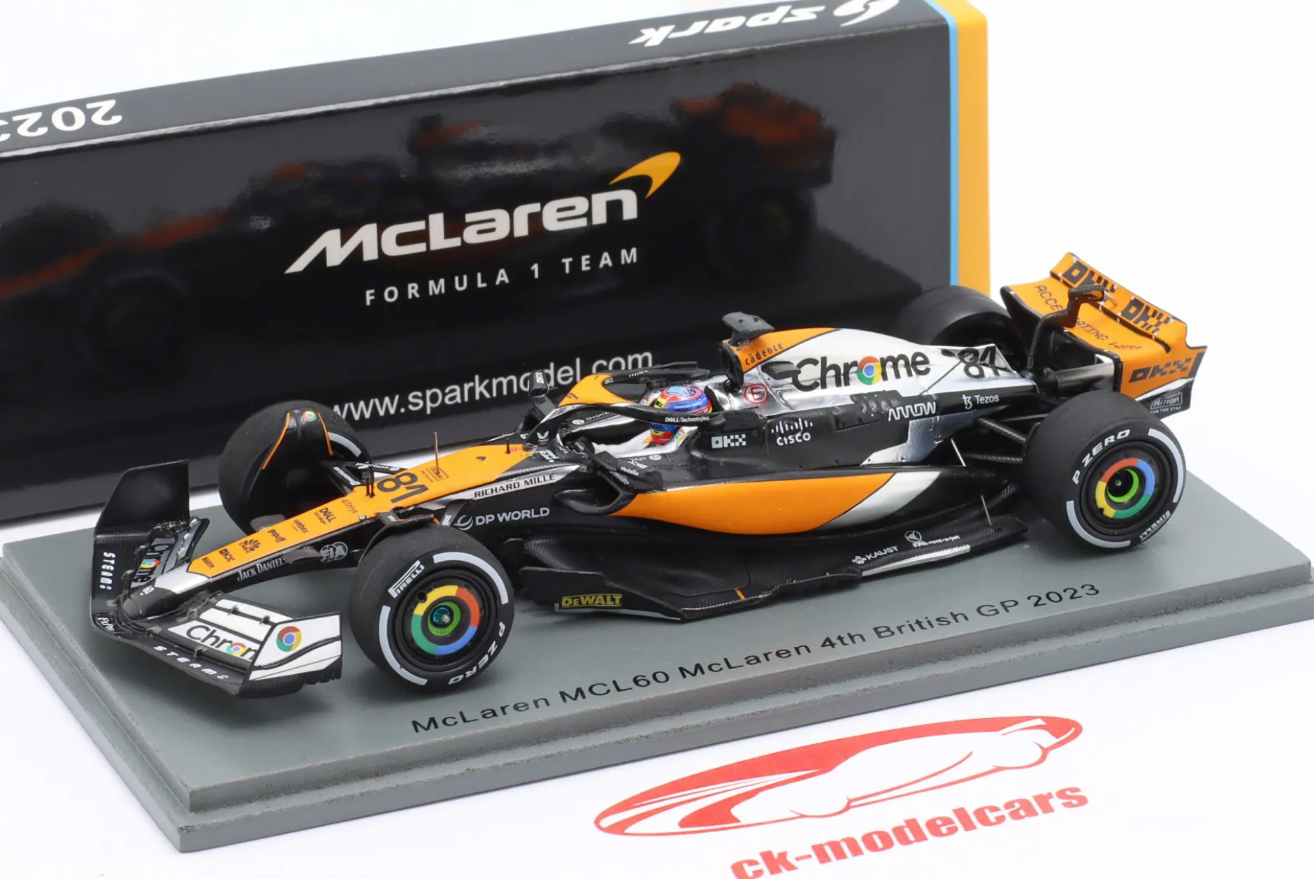 Oscar Piastri McLaren MCL60 #81 4th British GP Formel 1 2023 1:43 Spark