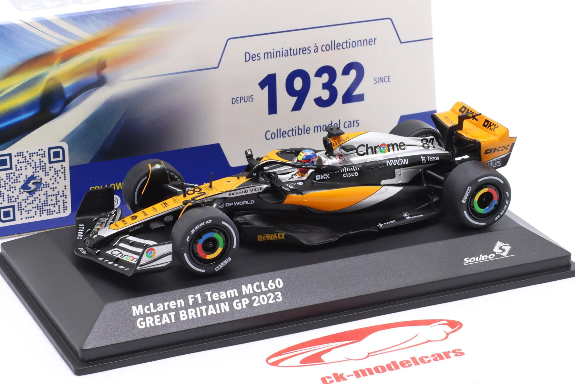 Oscar Piastri MCL60 #81 4th British GP Formel 1 2023 1:43 Solido
