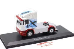 Pegaso Troner Sattelzugmaschine Baujahr 1990 weiß / rot / Dekor 1:43 Hachette