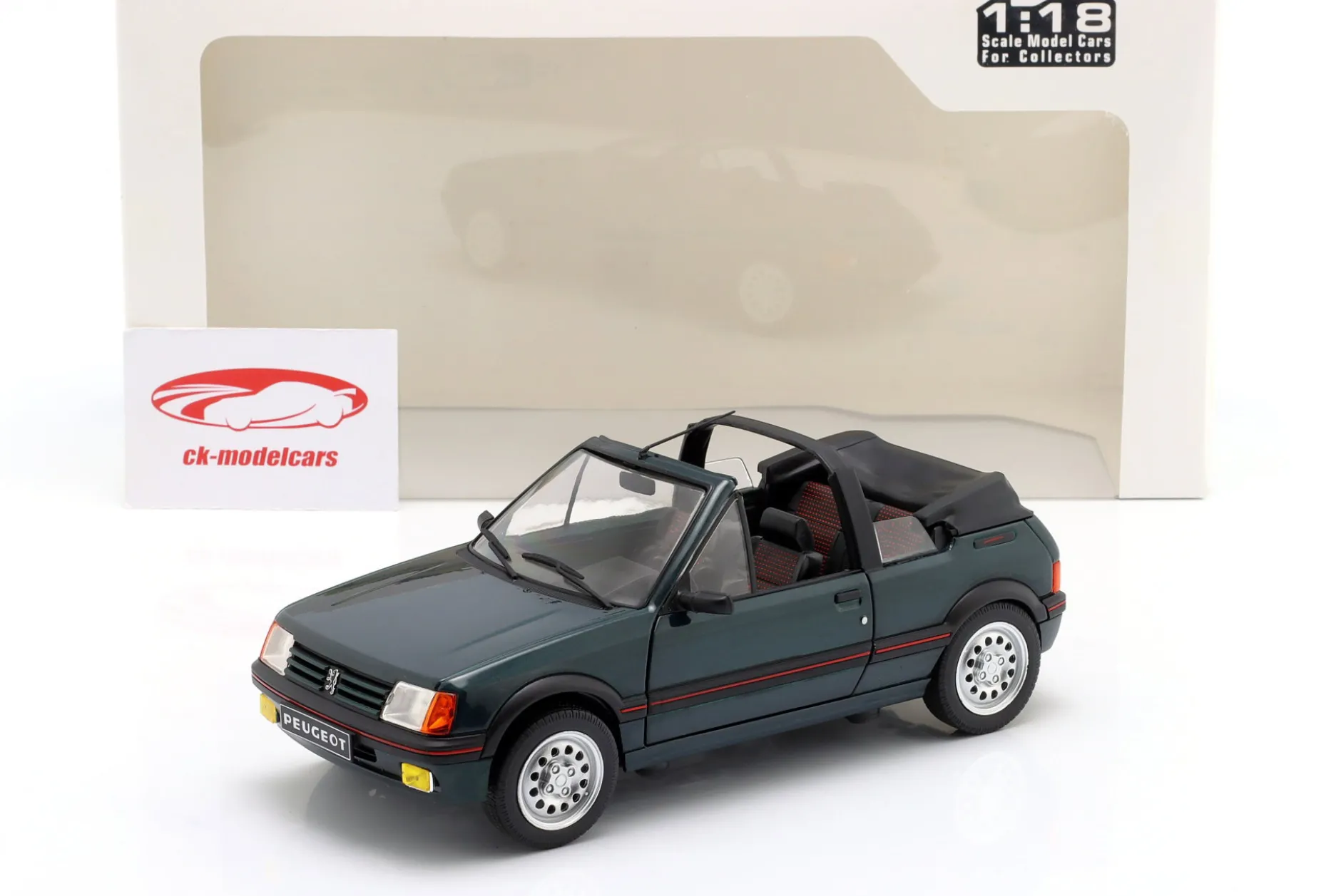 Peugeot 205 CTI Baujahr 1986 dunkelgrün metallic 1:18 Solido