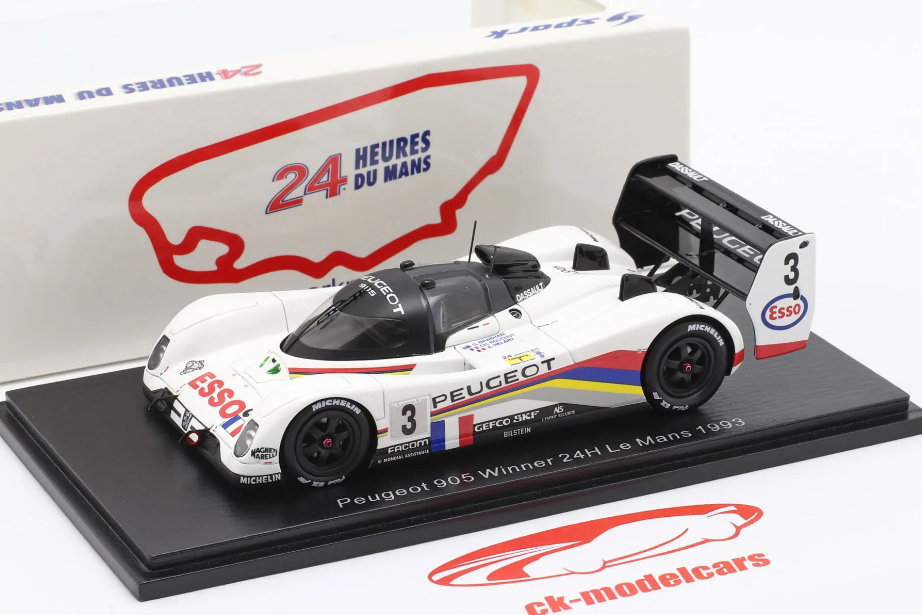 Peugeot 905 Evo #3 Sieger 24h LeMans 1993 Helary, Bouchut, Brabham 1:43 Spark