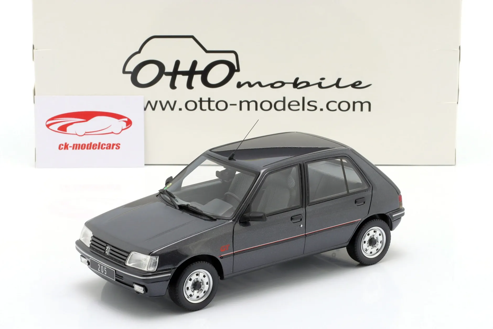 Peugeot 205 GT Baujahr 1993 graphitgrau 1:18 OttOmobile