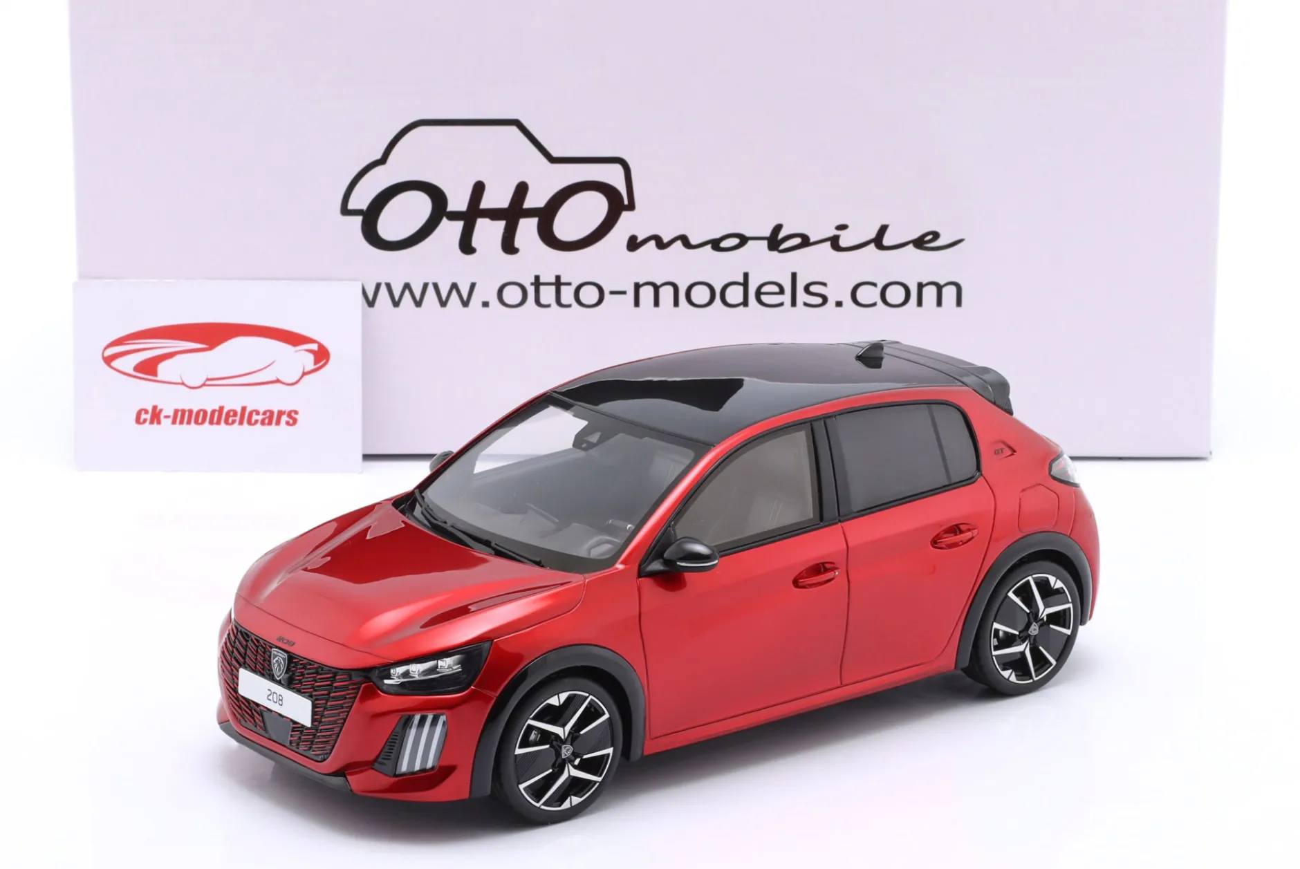 Peugeot 208 GT Hybrid Baujahr 2024 rot metallic 1:18 OttOmobile