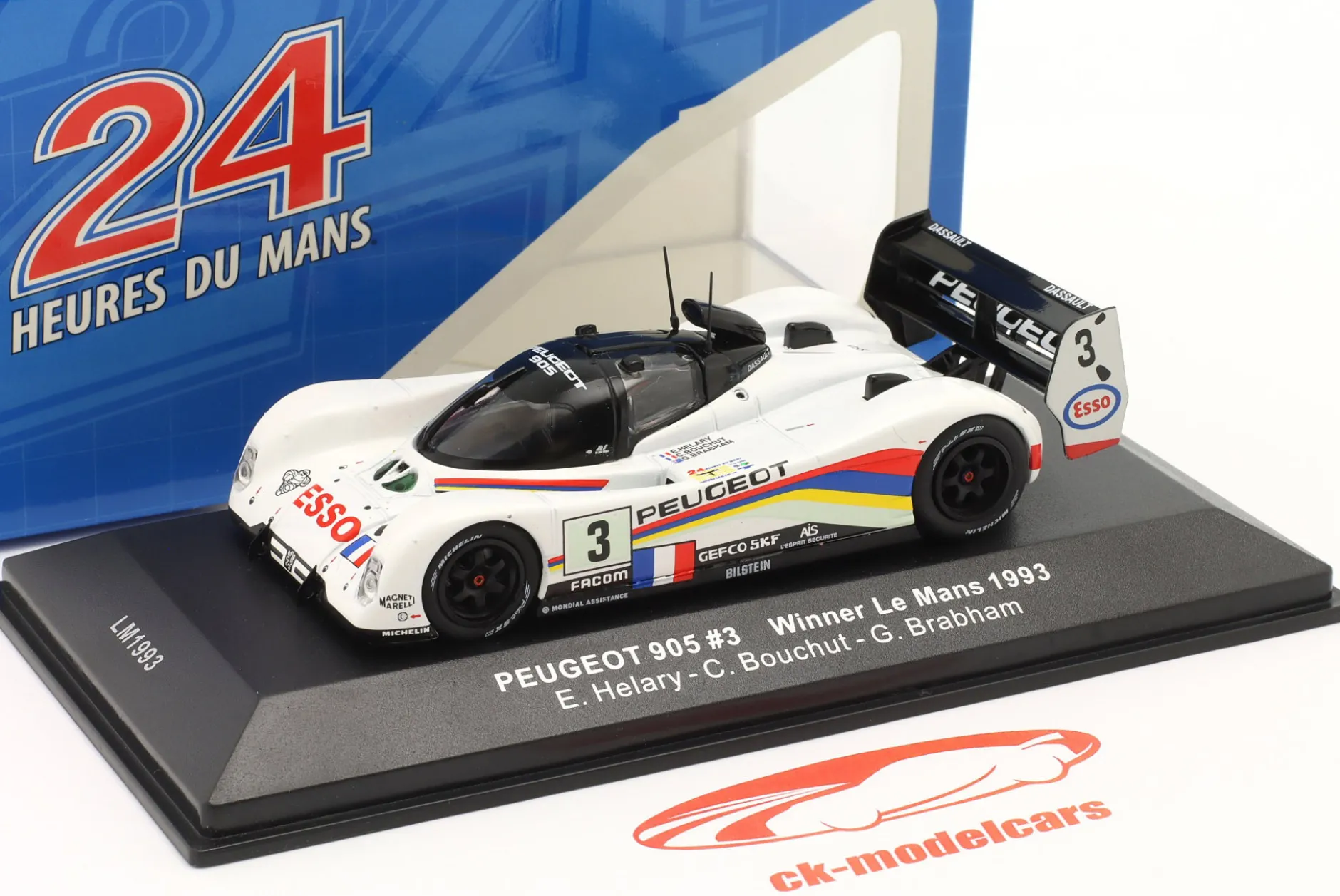 Peugeot 905 #3 Sieger 24h LeMans 1993 Helary, Bouchut, Brabham 1:43 Ixo