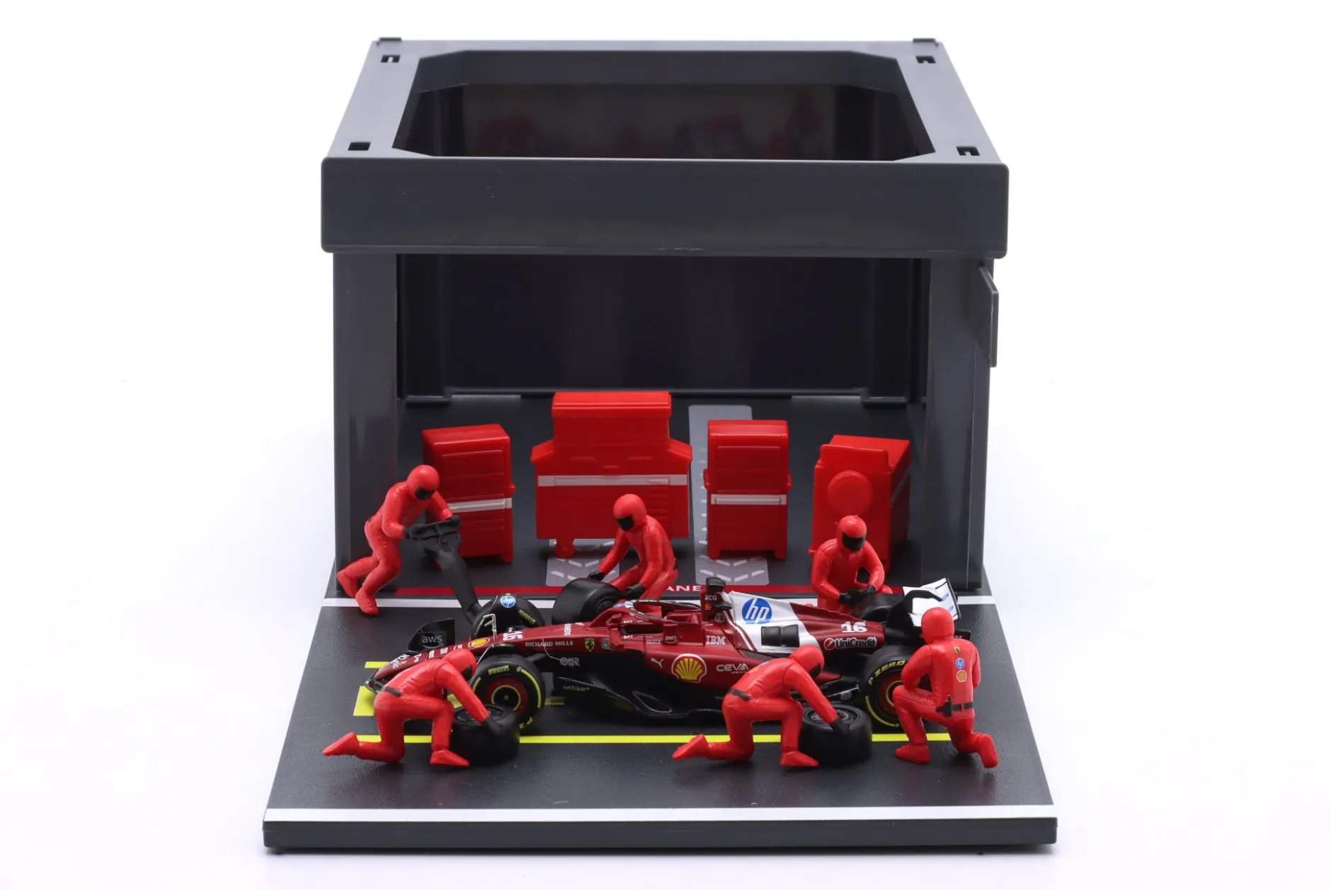 Pit Stop Diorama Charles Leclerc #16 Formel 1 2025 1:43 Bburago