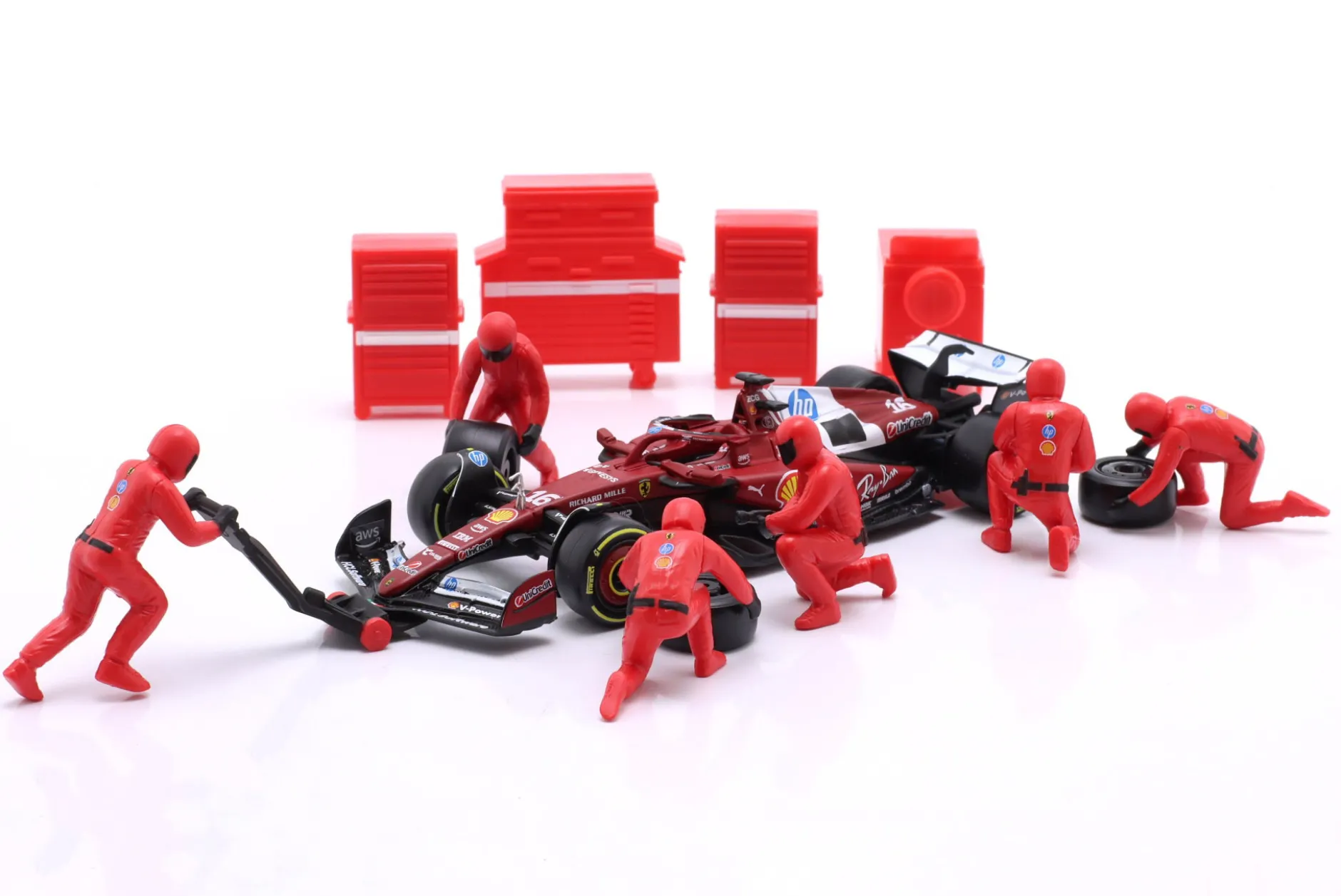 Pit Stop Diorama Charles Leclerc #16 Formel 1 2025 1:43 Bburago