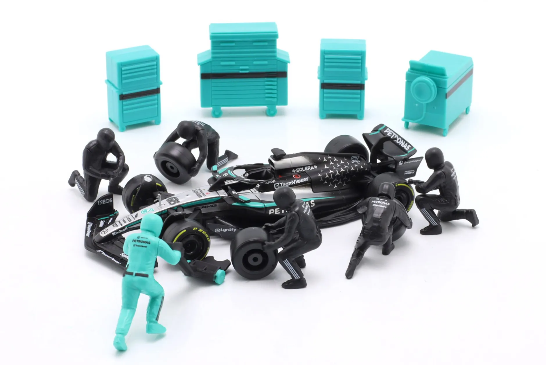 Pit Stop Diorama George Russell #63 Formel 1 2025 1:43 Bburago