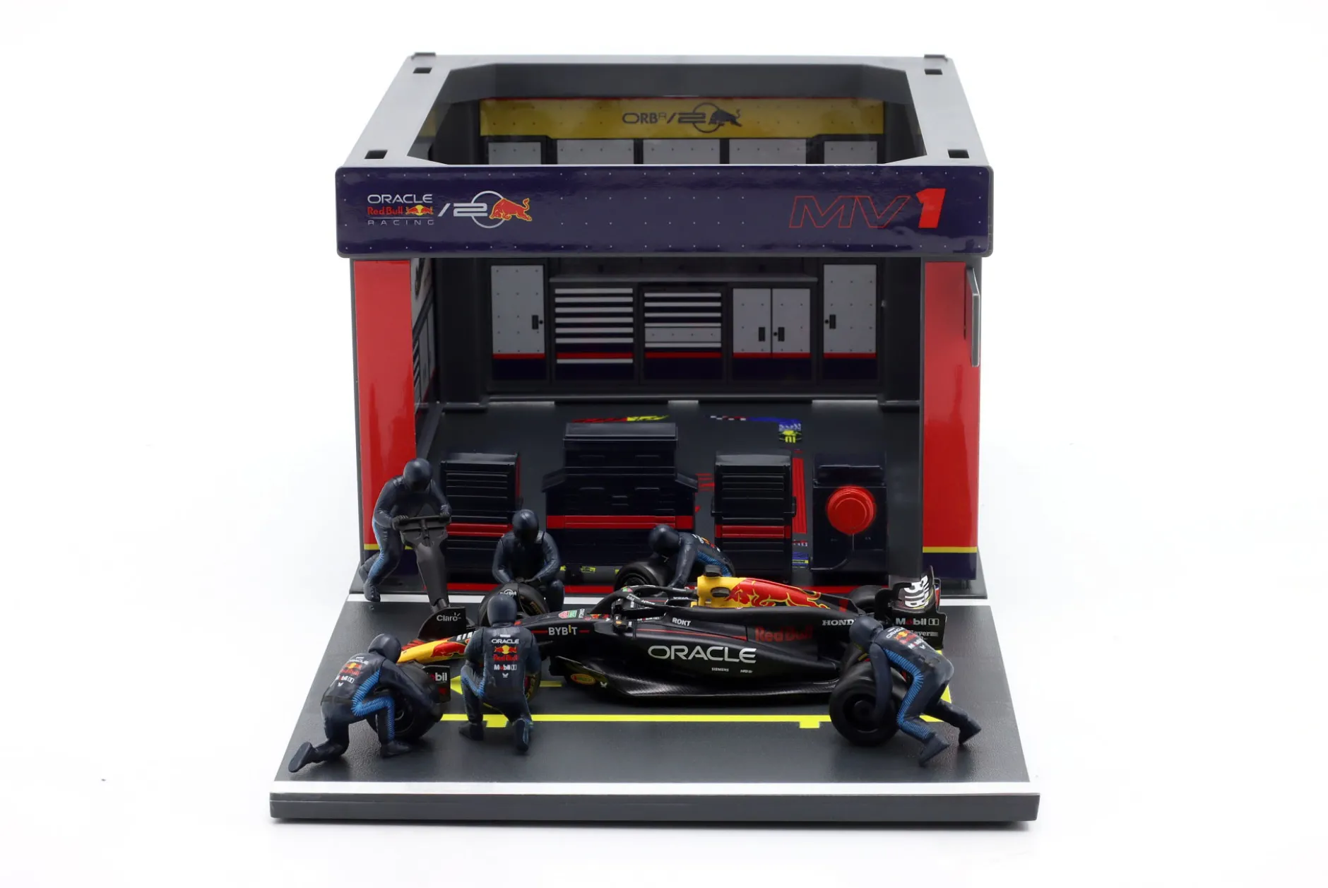Pit Stop Diorama Max Verstappen #1 Formel 1 Weltmeister 2024 1:43 Bburago