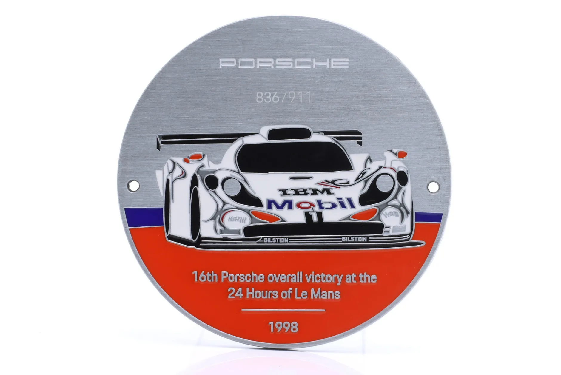 Plakette Kühlergrill Porsche 911 GT1 #26 Sieger 24h LeMans 1998