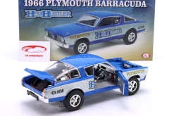 Plymouth Barracuda 426 Hemi Hustler Baujahr 1966 blau / grau 1:18 GMP