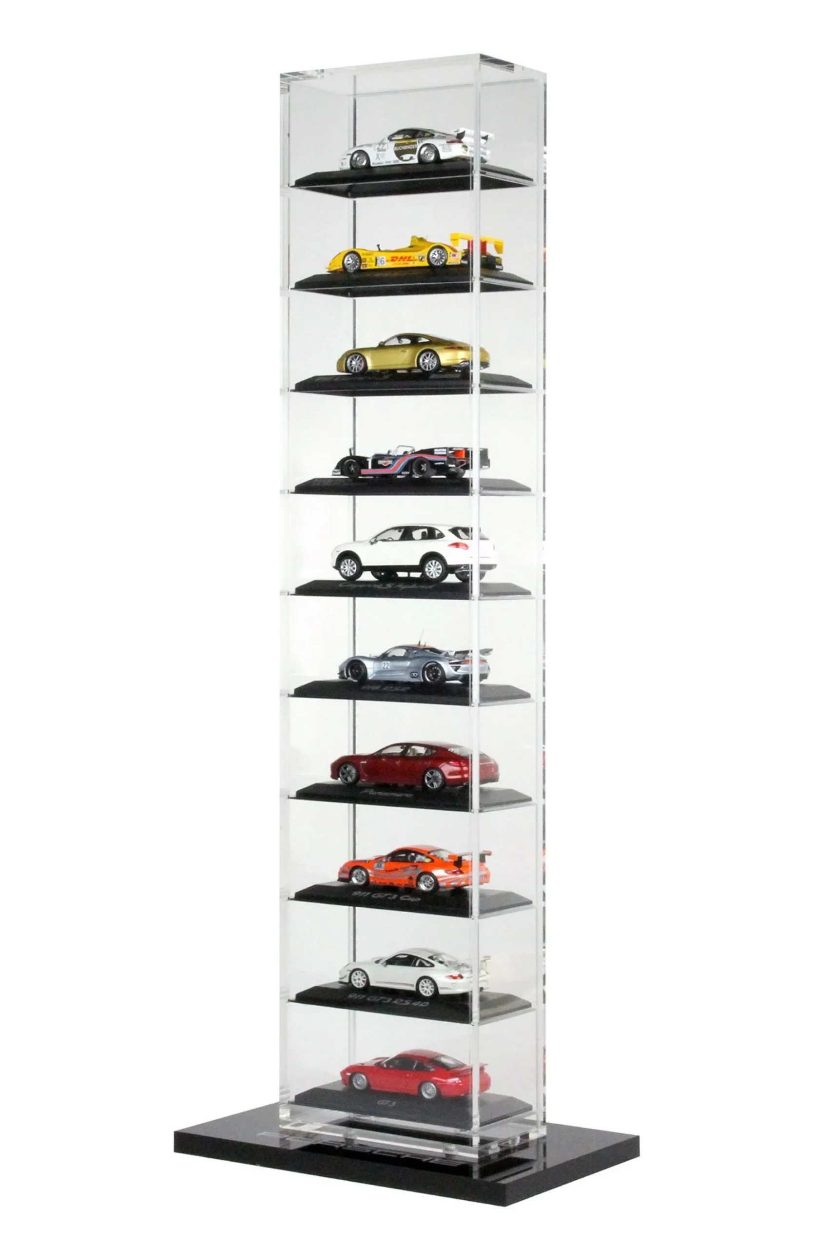 Porsche Acryl Vitrine - Stand Version für bis zu 10 Modelle in 1:43 Minichamps