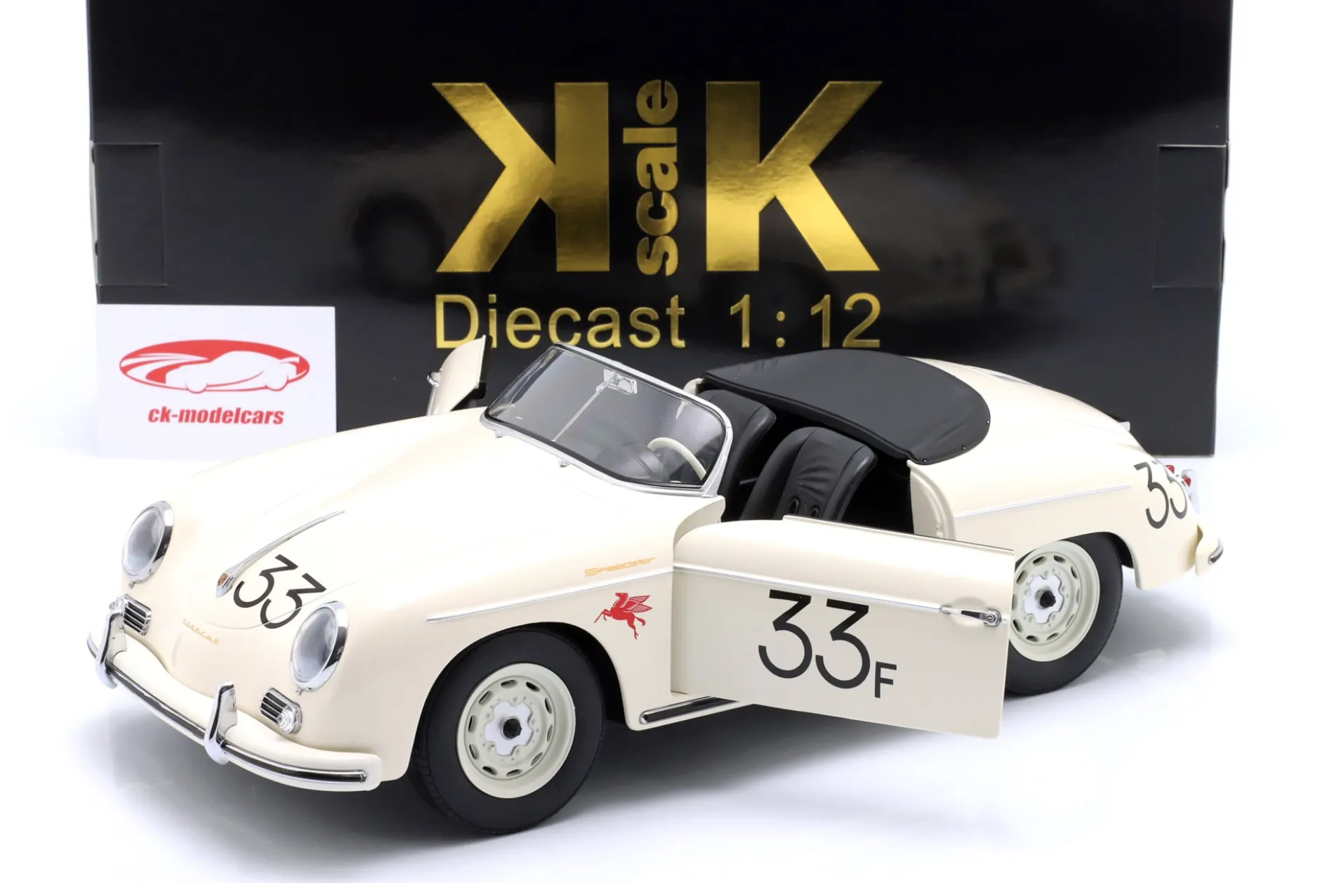 Porsche 356 A Speedster James Dean #33 Baujahr 1955 weiß 1:12 KK-Scale