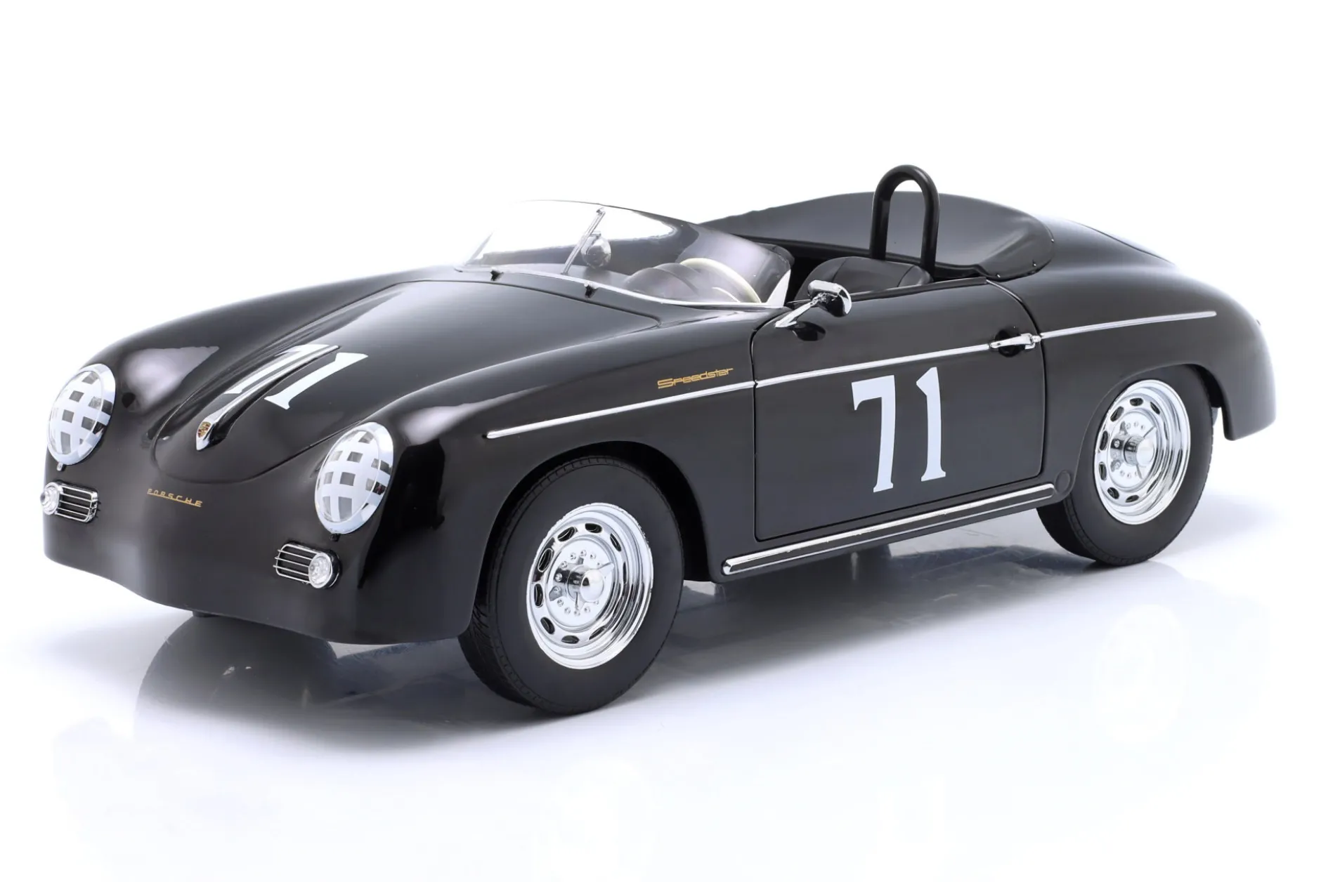 Porsche 356 A Speedster Steve McQueen #71 Baujahr 1955 schwarz 1:12 KK-Scale