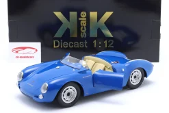 Porsche 550A Spyder Baujahr 1956 blau / weiß 1:12 KK-Scale