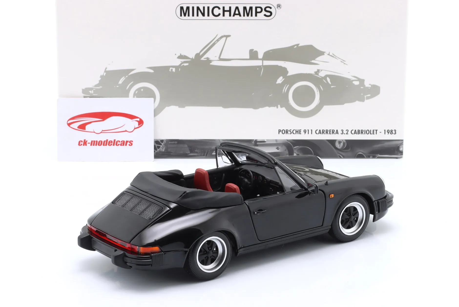 Porsche 911 Carrera 3.2 Cabriolet Baujahr 1983 schwarz 1:18 Minichamps