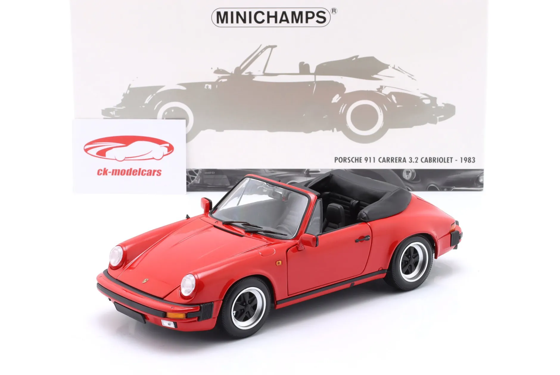 Porsche 911 Carrera Cabriolet 3.2 Baujahr 1983 rot 1:18 Minichamps