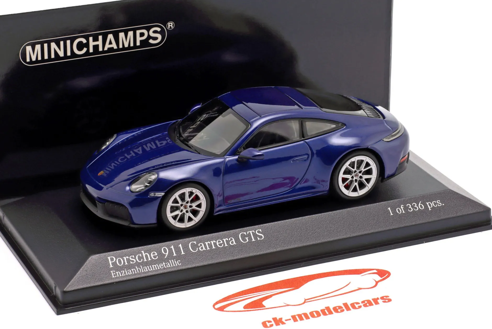 Porsche 911 (992.2) Carrera GTS Baujahr 2024 enzianblau metallic 1:43 Minichamps