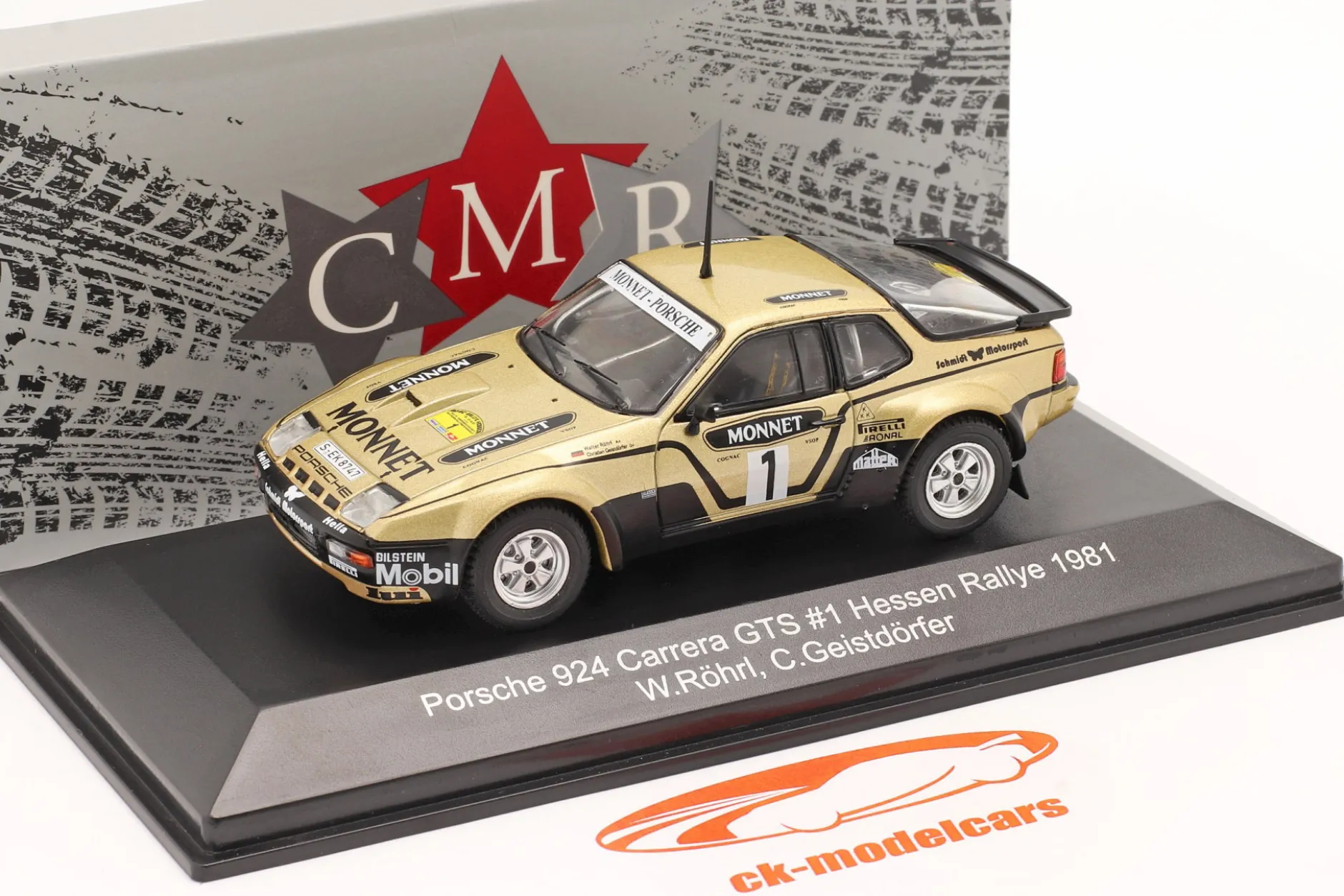Porsche 924 Carrera GTS #1 Winner Rallye Hessen 1981 Röhrl, Geistdörfer 1:43 CMR